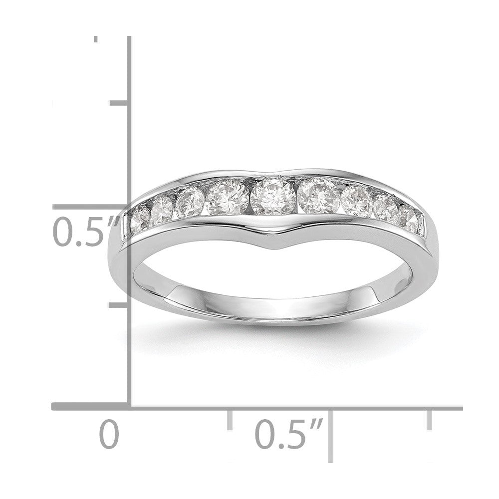 14K White Gold Real Diamond Band