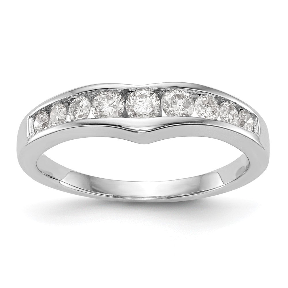 14K White Gold Real Diamond Band