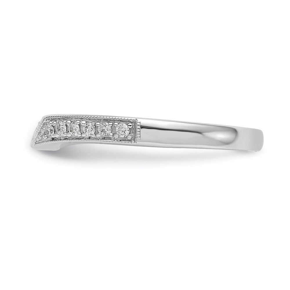 14K White Gold Real Diamond Band