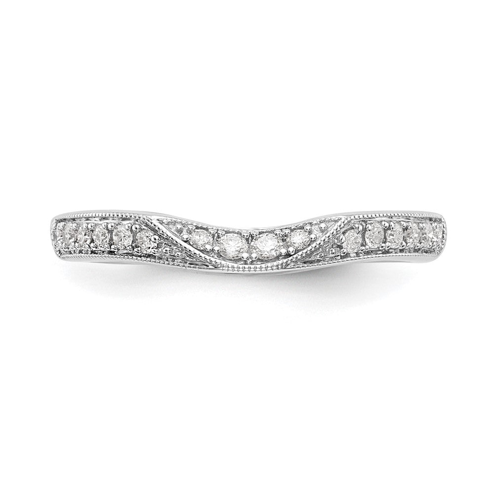 14K White Gold Real Diamond Band