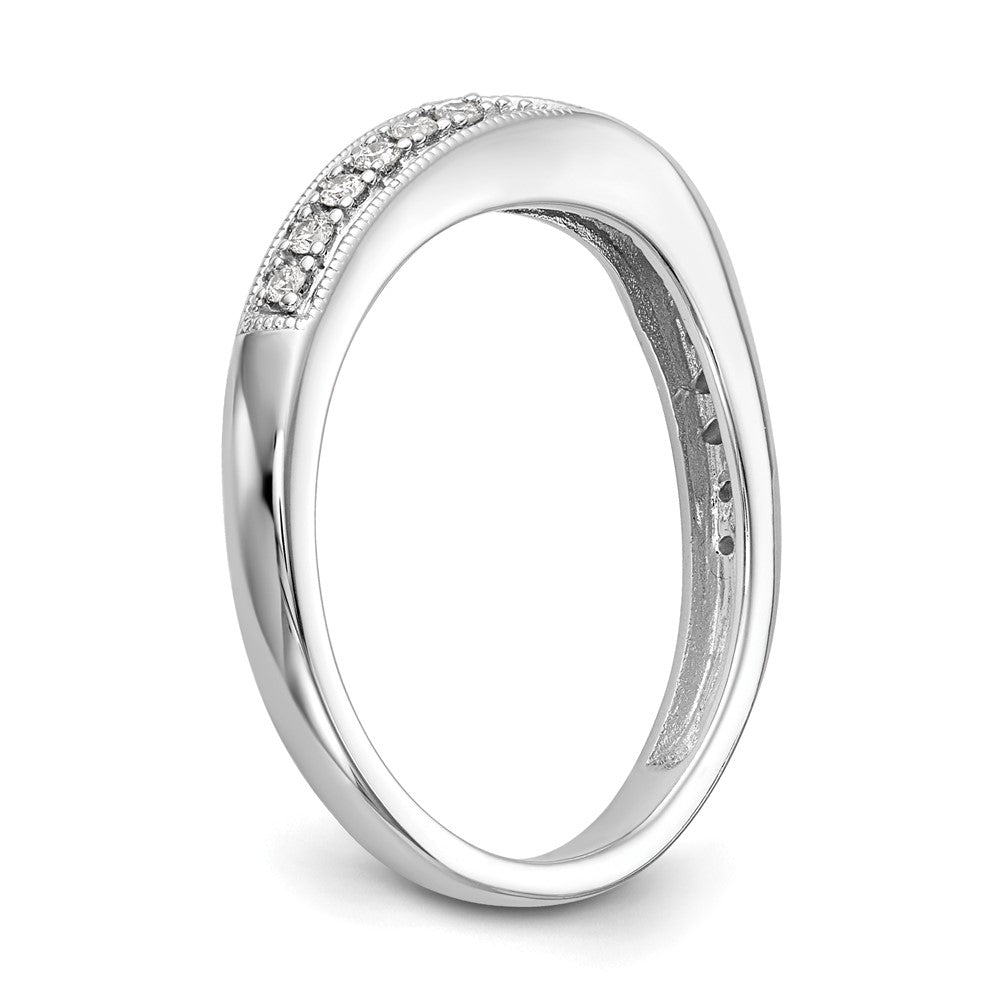 14K White Gold Real Diamond Band