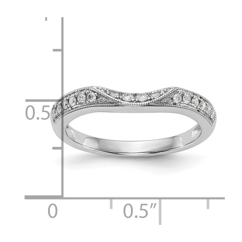 14K White Gold Real Diamond Band