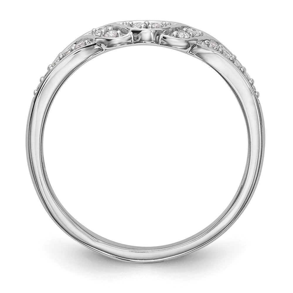 14K White Gold Real Diamond Band