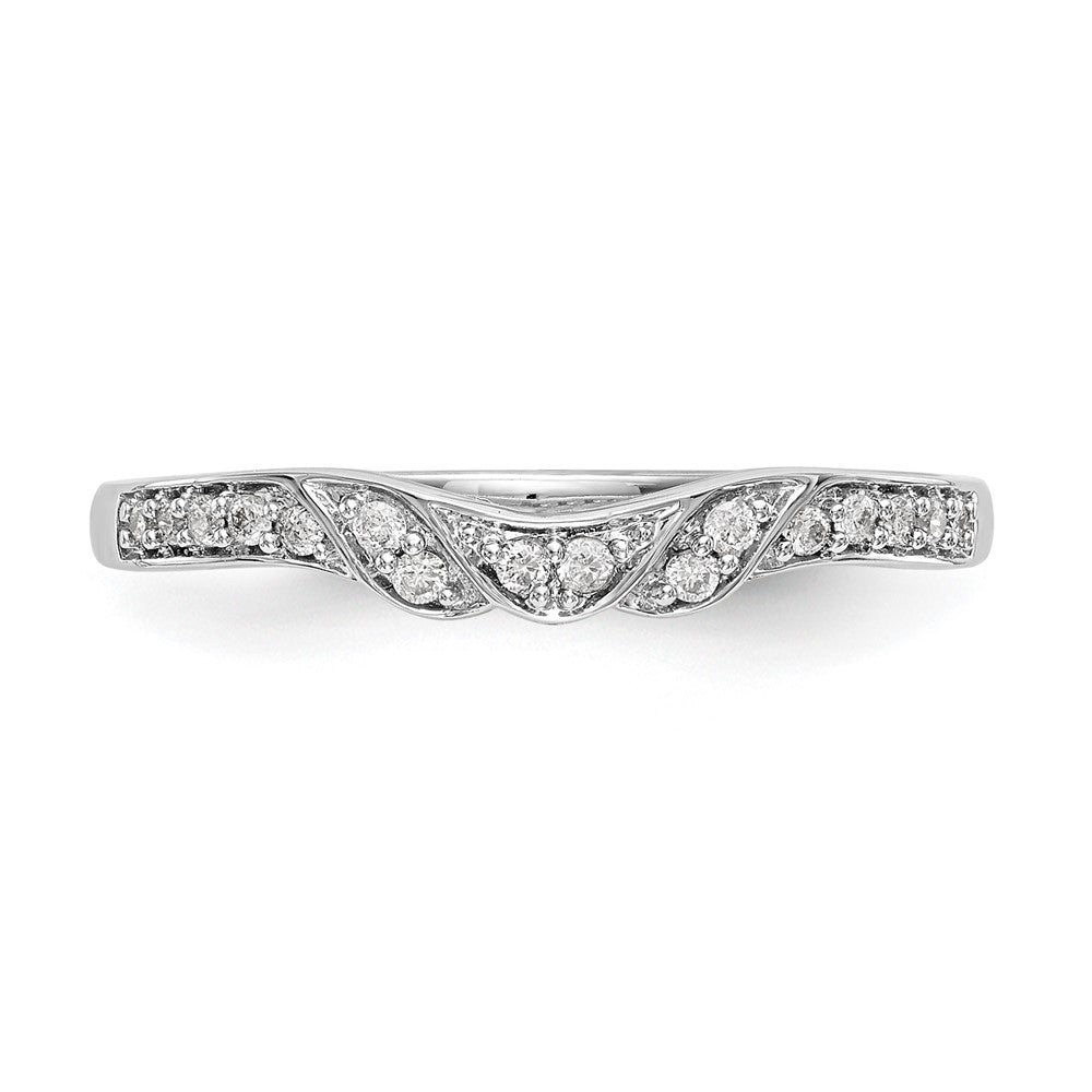 14K White Gold Real Diamond Band