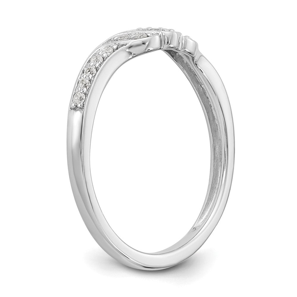 14K White Gold Real Diamond Band