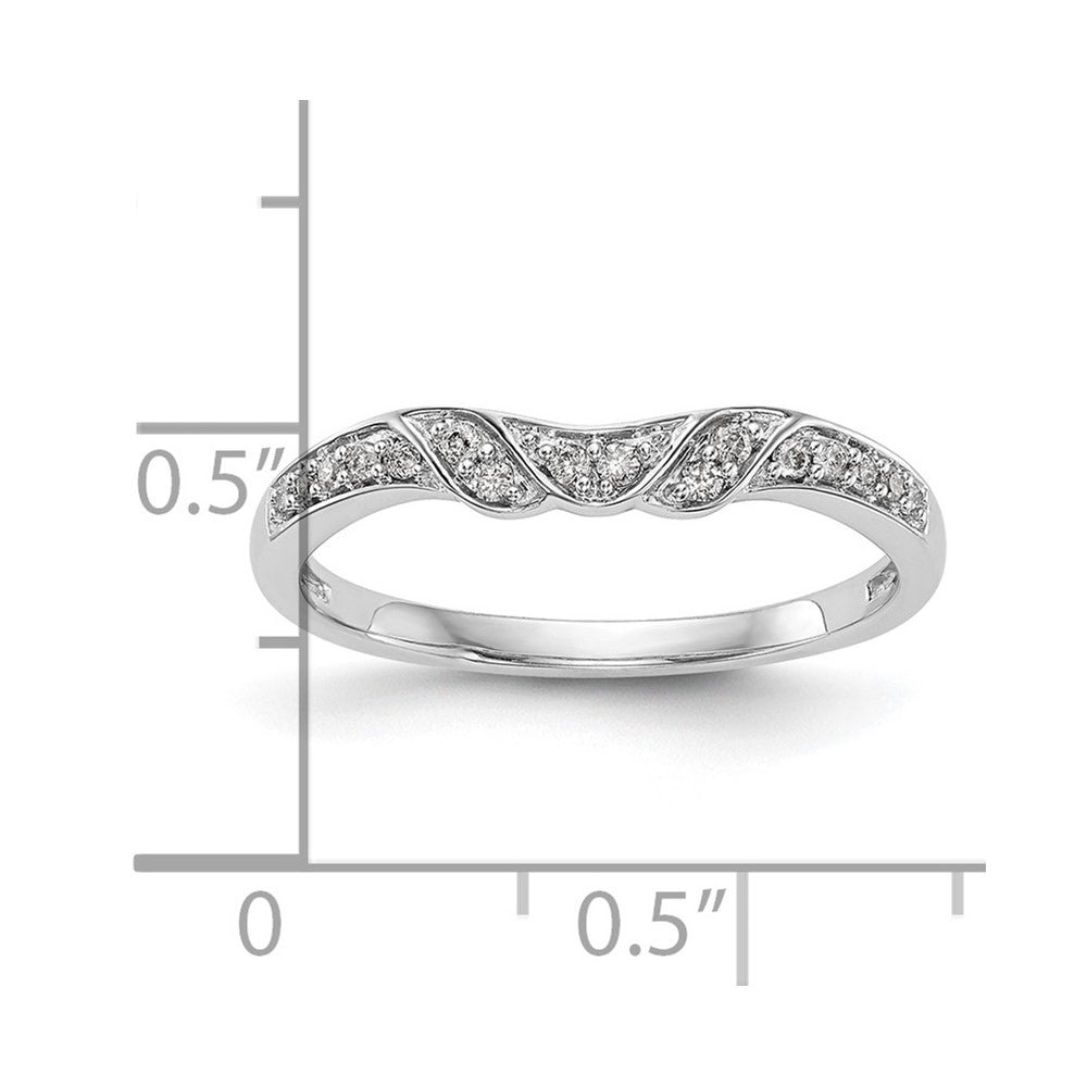 14K White Gold Real Diamond Band