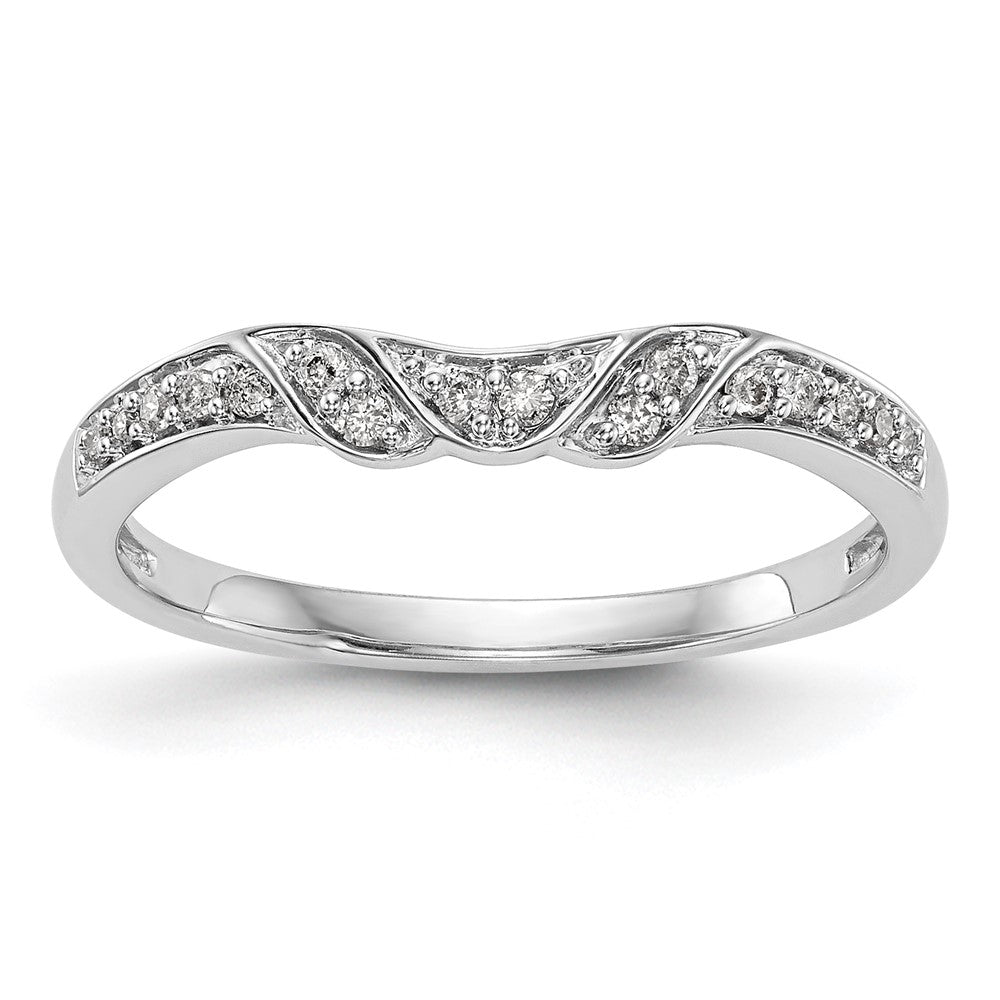 14K White Gold Real Diamond Band