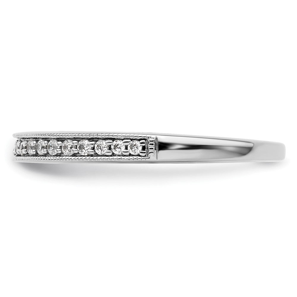 14K White Gold Real Diamond Band