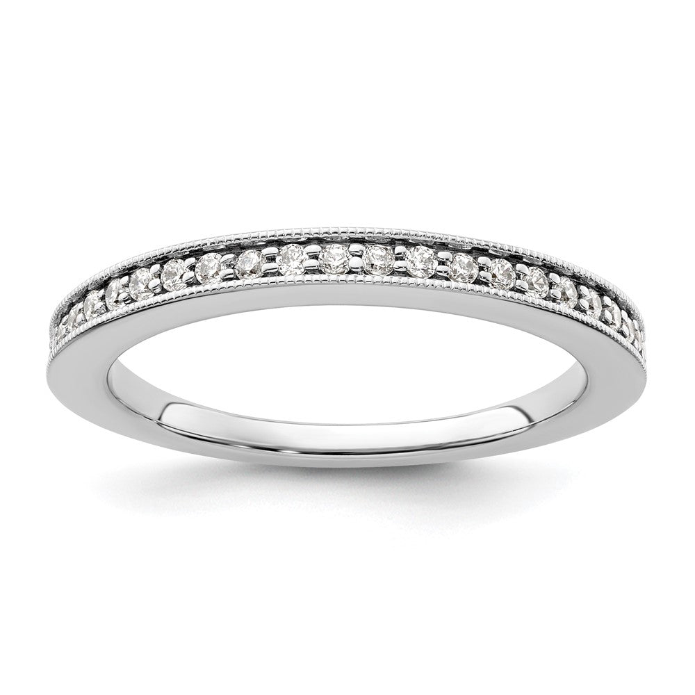 14K White Gold Real Diamond Band