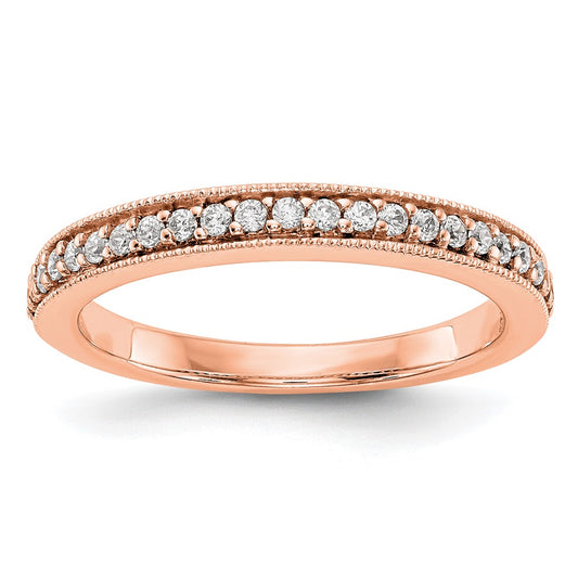 14K Rose Gold Real Diamond Band