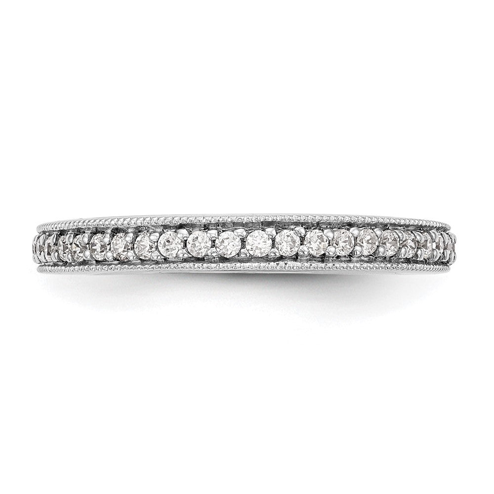 14K White Gold Real Diamond Band