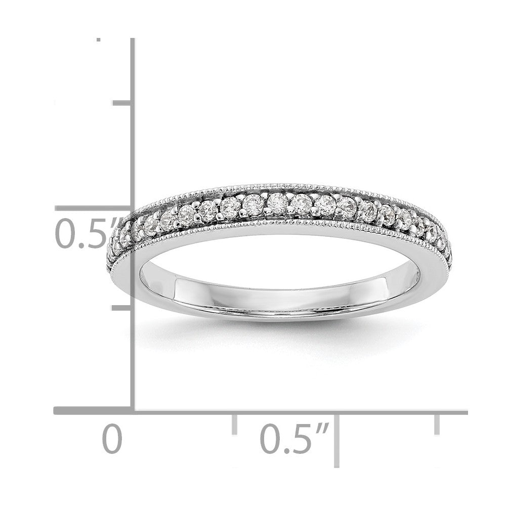 14K White Gold Real Diamond Band