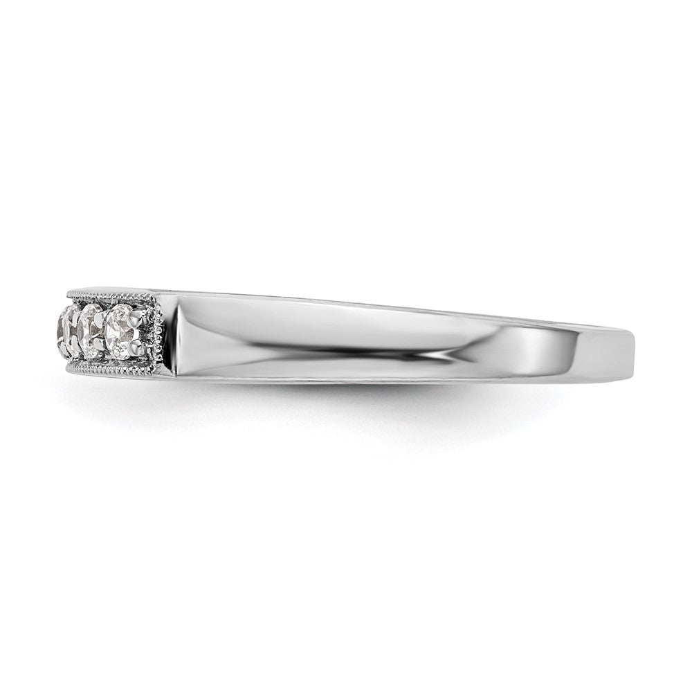 14K White Gold Real Diamond Band