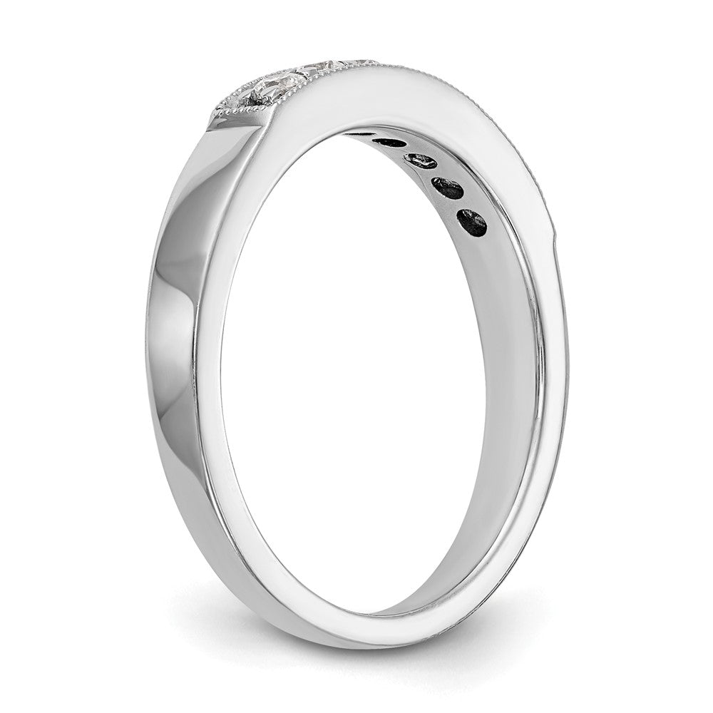 14K White Gold Real Diamond Band