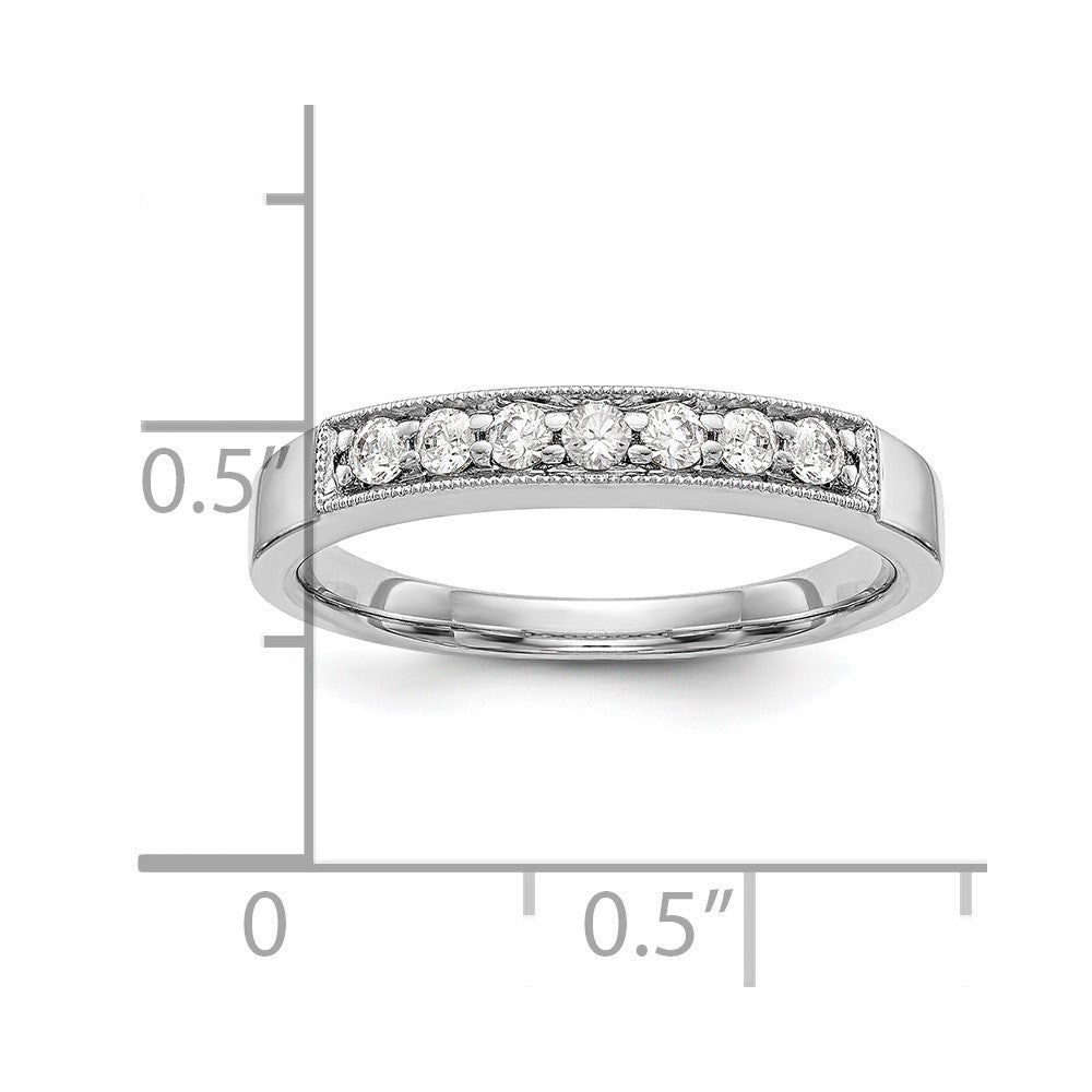 14K White Gold Real Diamond Band