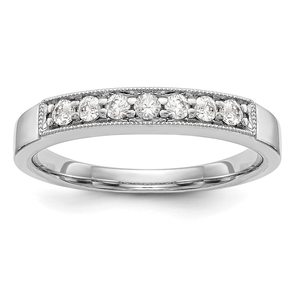 14K White Gold Real Diamond Band