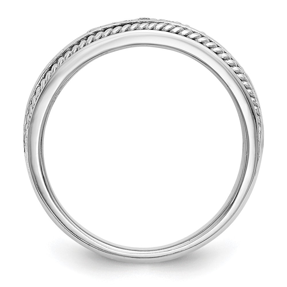 14K White Gold Real Diamond Band