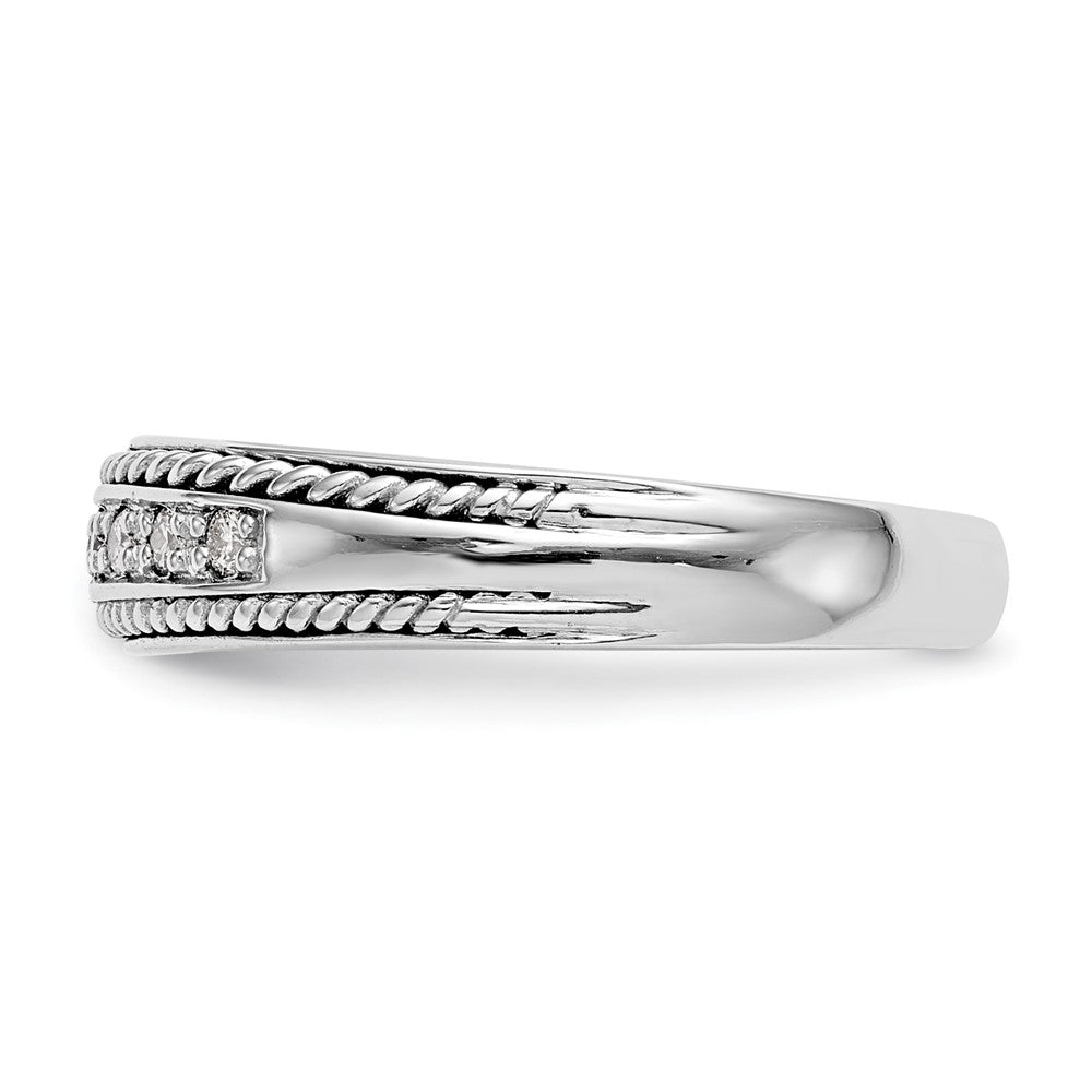 14K White Gold Real Diamond Band