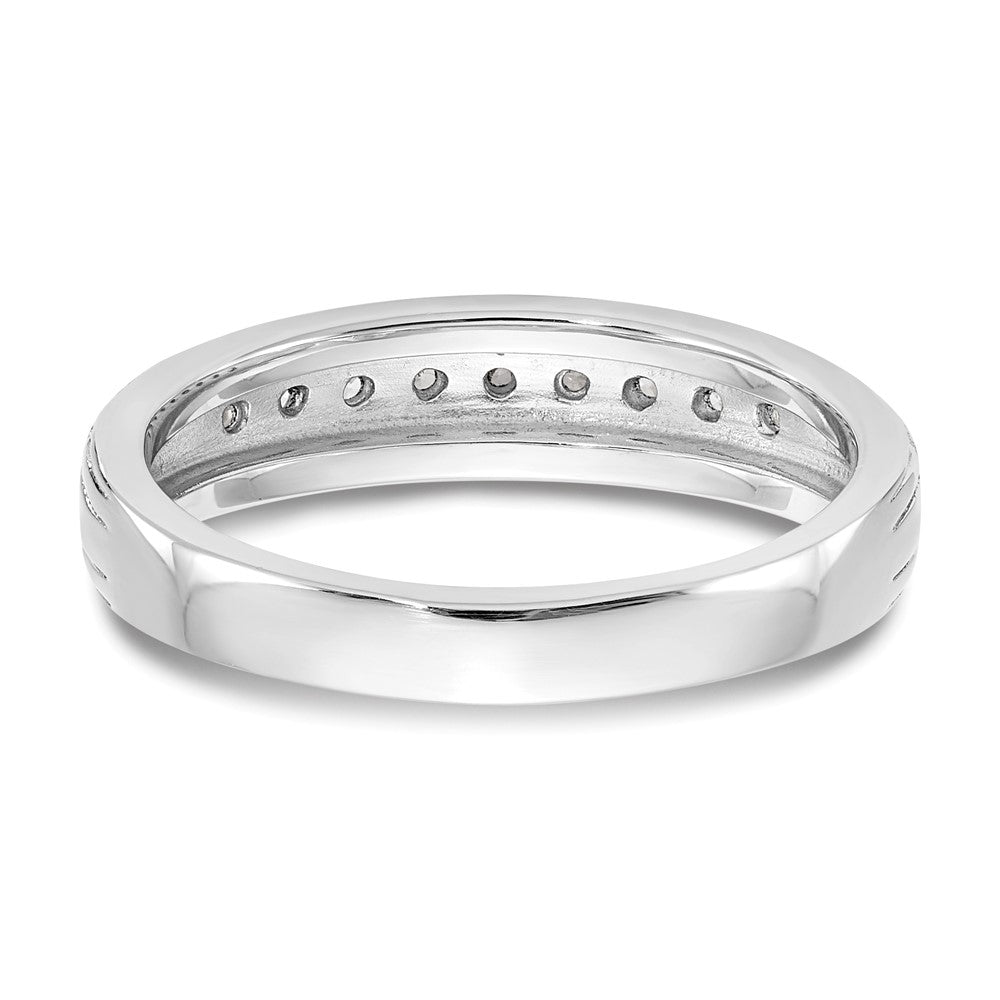 14K White Gold Real Diamond Band