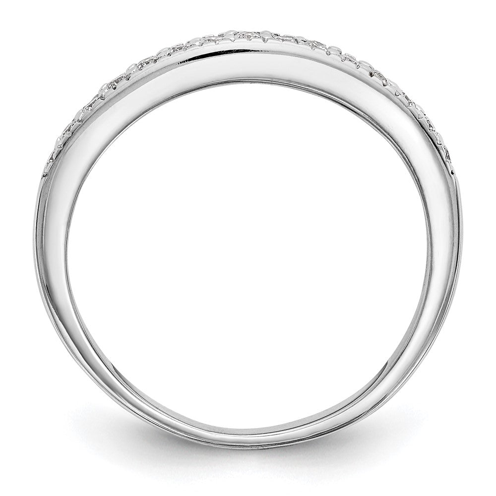 14K White Gold Real Diamond Band