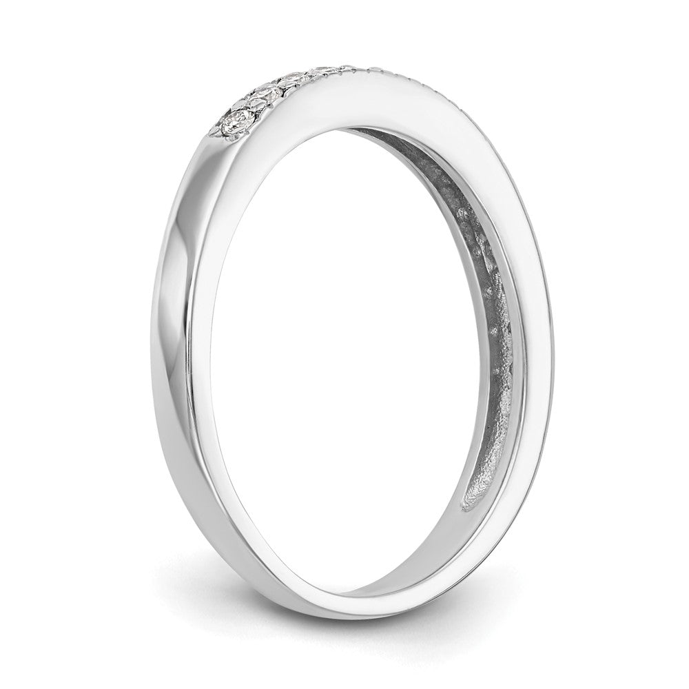 14K White Gold Real Diamond Band