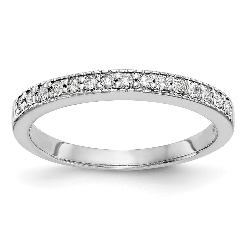 14K White Gold Real Diamond Band