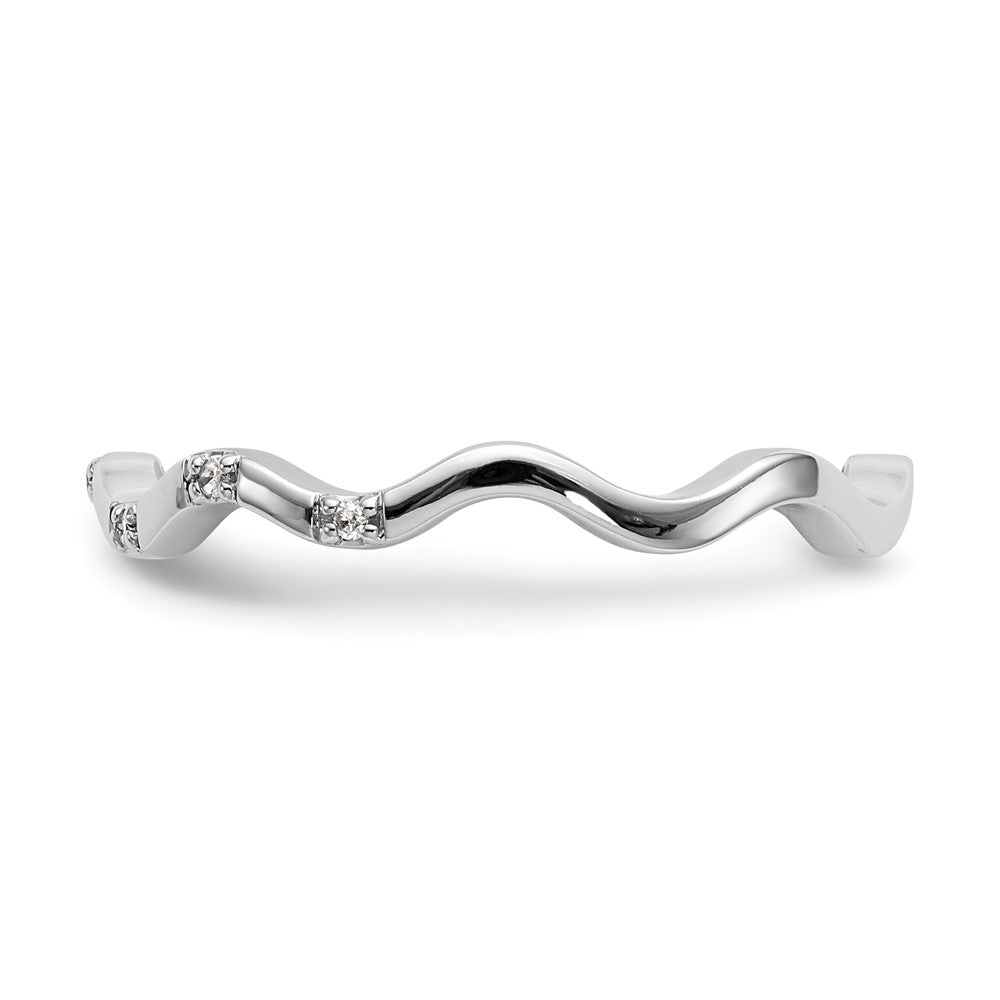 14K White Gold Real Diamond Band