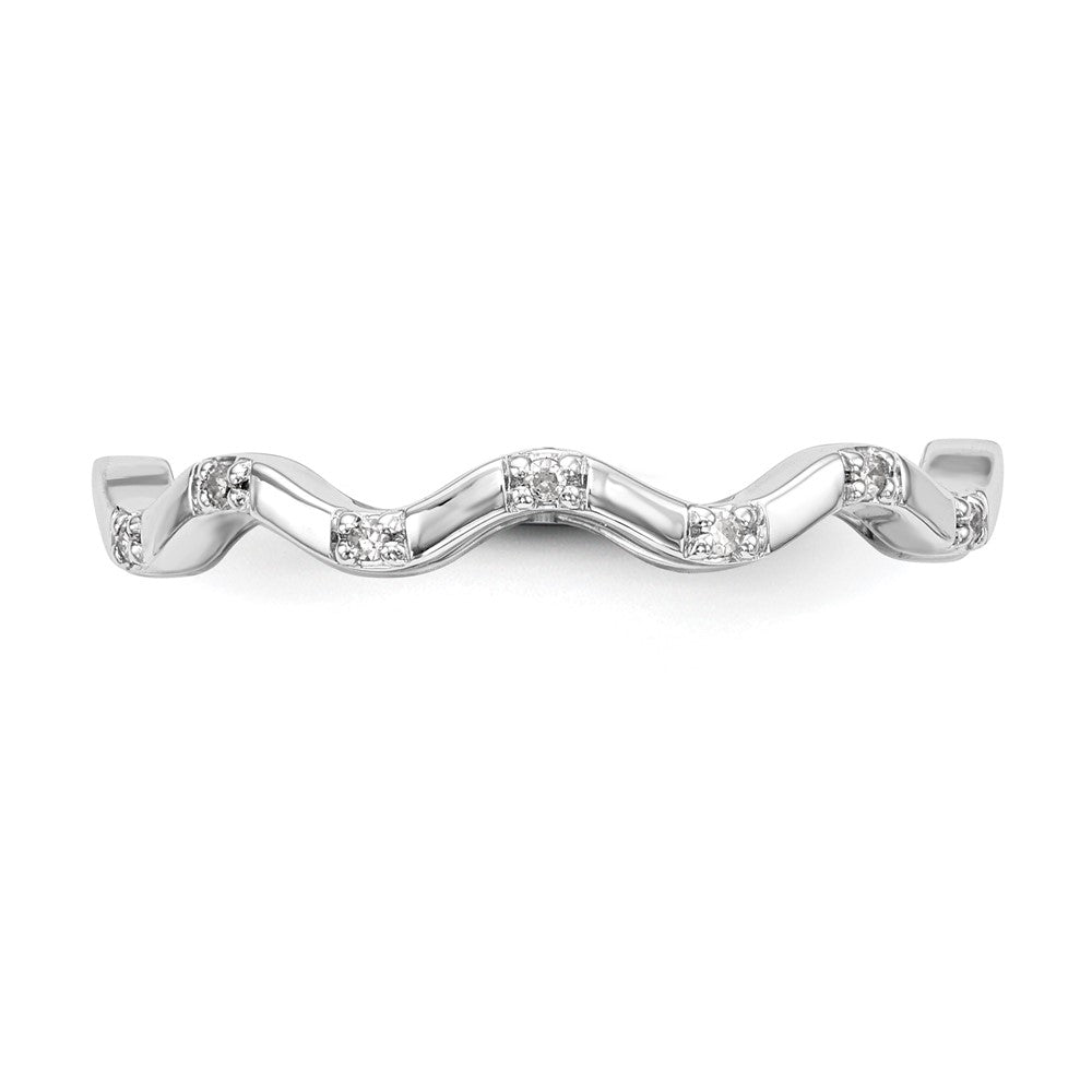 14K White Gold Real Diamond Band