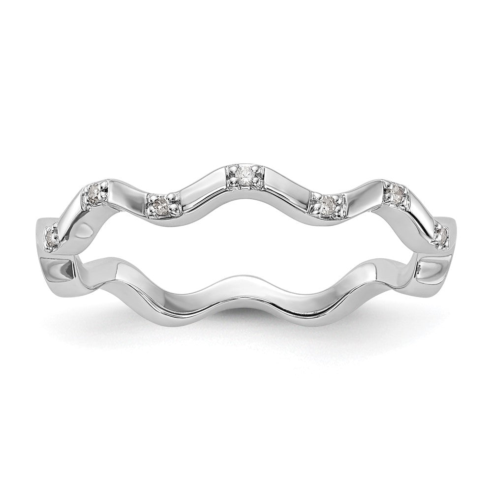 14K White Gold Real Diamond Band