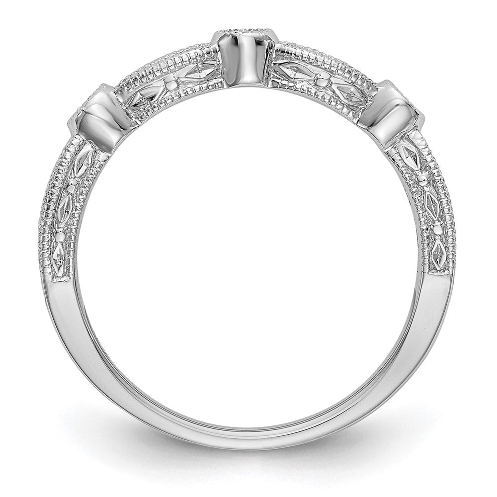 14K White Gold Real Diamond Band