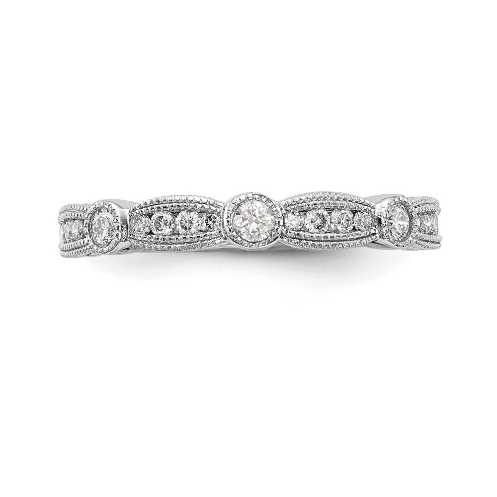 14K White Gold Real Diamond Band