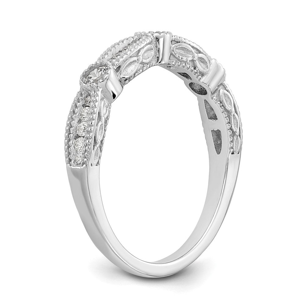 14K White Gold Real Diamond Band