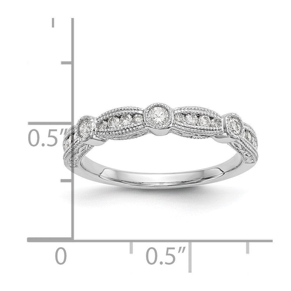 14K White Gold Real Diamond Band