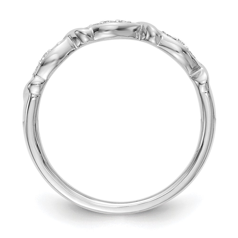 0.08ct. CZ Solid Real 14K White Gold Wedding Band Ring