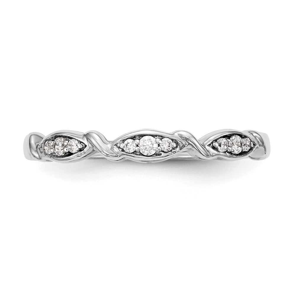 0.08ct. CZ Solid Real 14K White Gold Wedding Band Ring