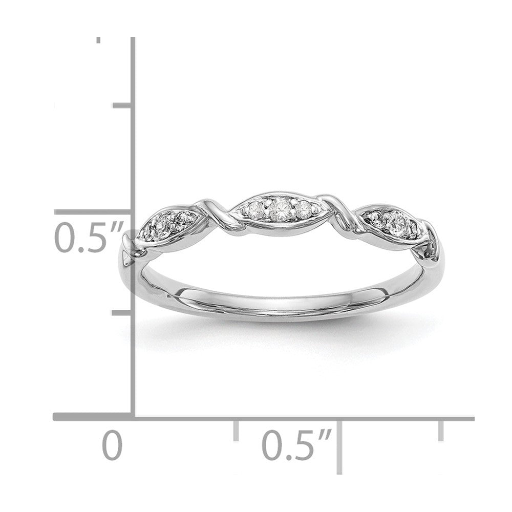 0.08ct. CZ Solid Real 14K White Gold Wedding Band Ring