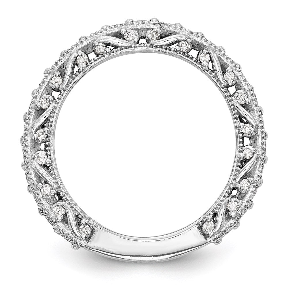 14K White Gold Real Diamond Band