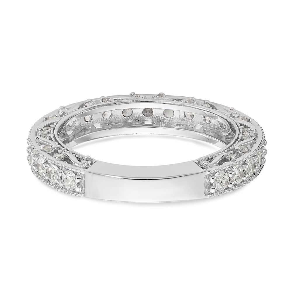 14K White Gold Real Diamond Band