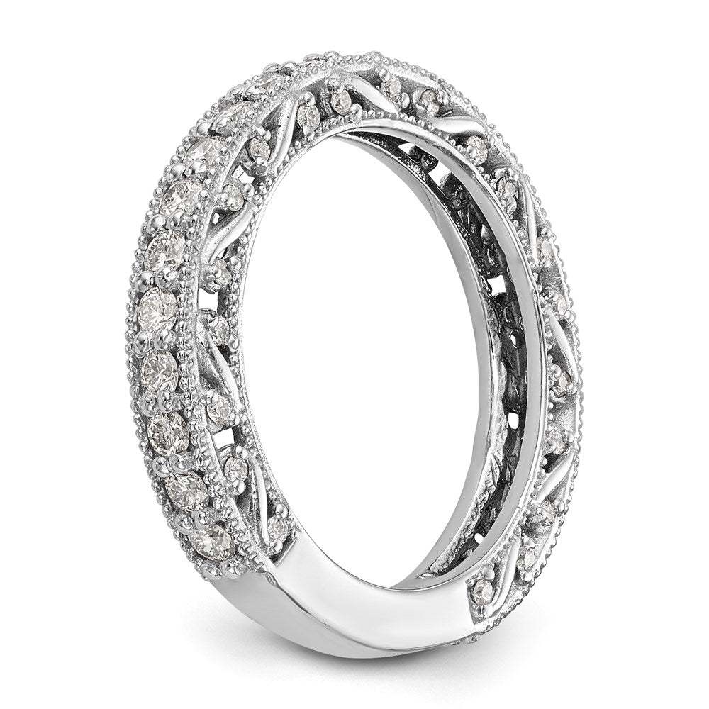 14K White Gold Real Diamond Band