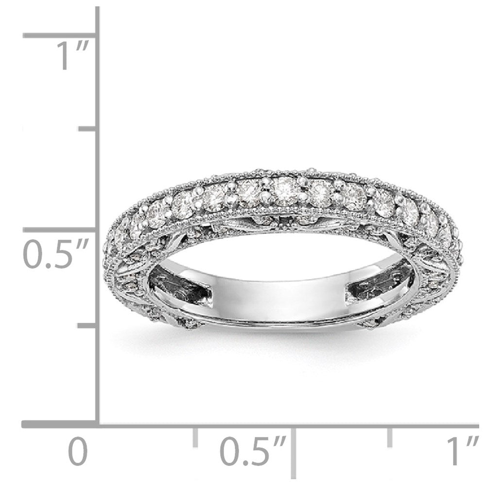 14K White Gold Real Diamond Band