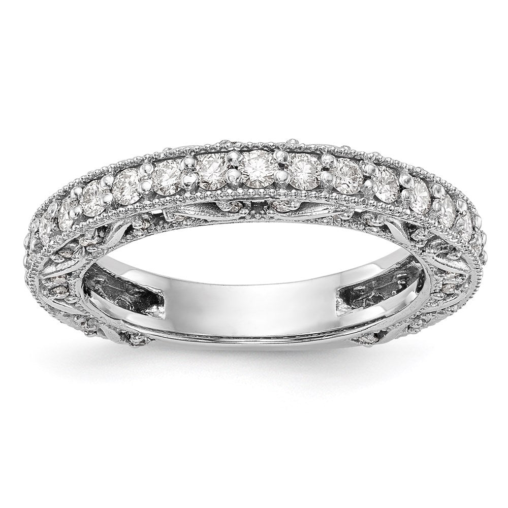 14K White Gold Real Diamond Band