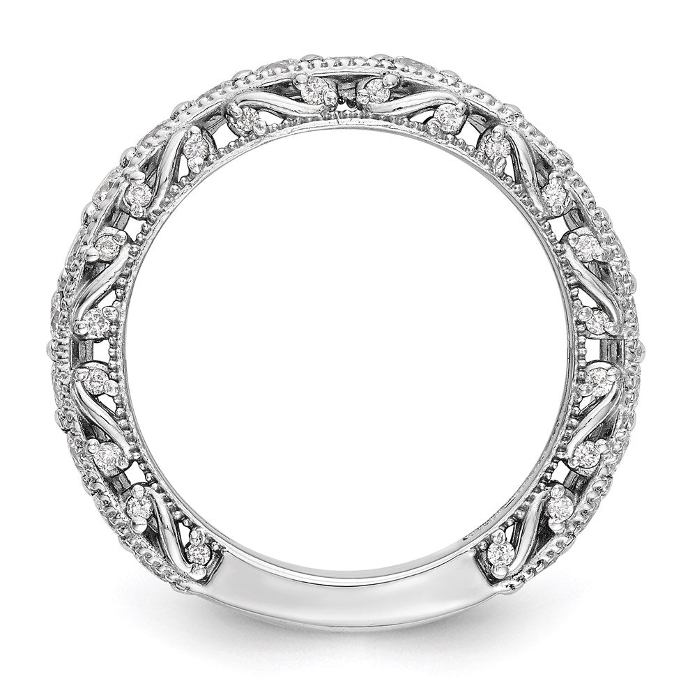 14K White Gold Real Diamond Band