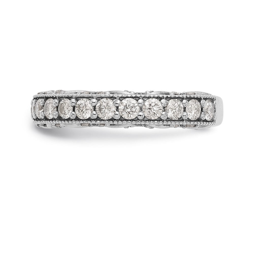 14K White Gold Real Diamond Band