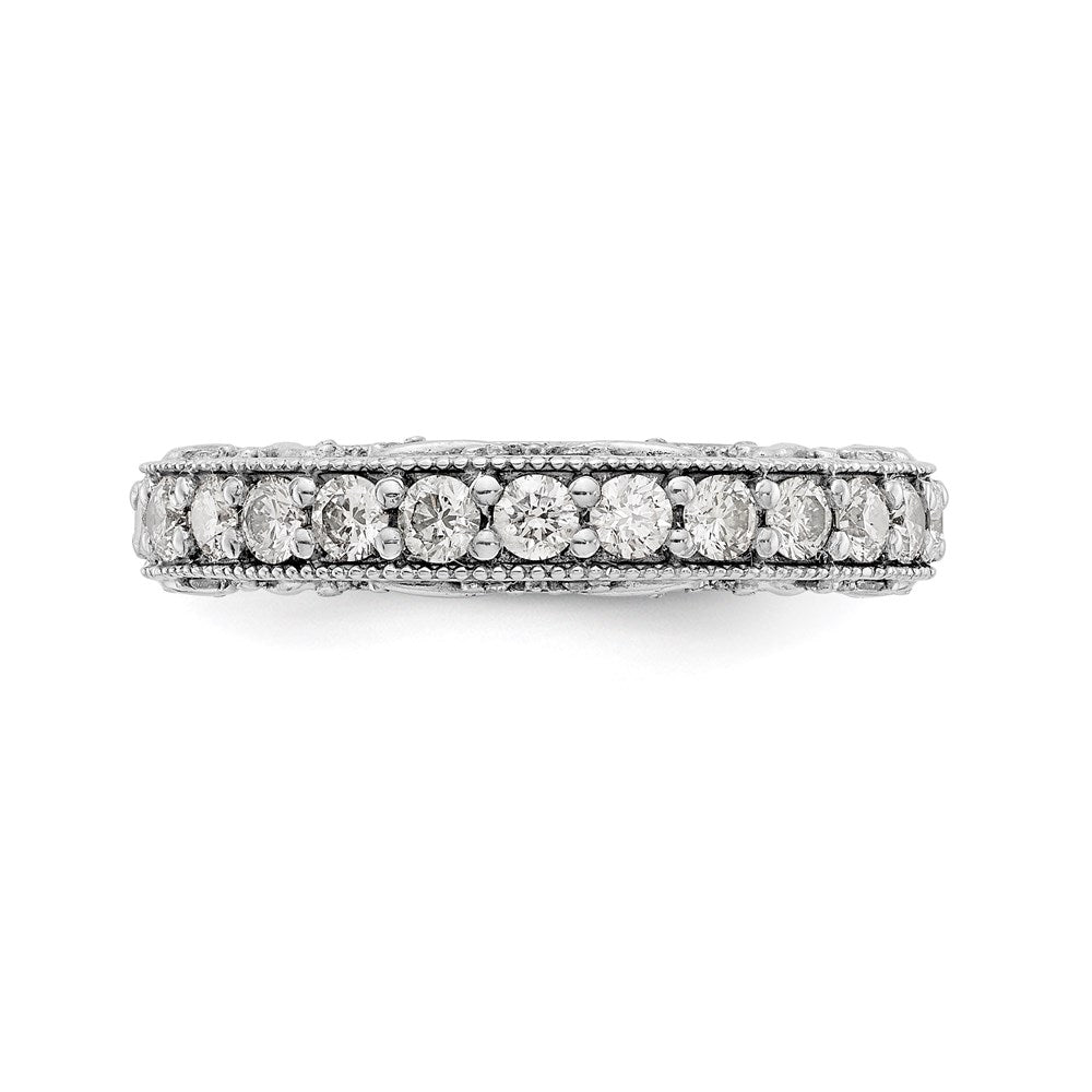 14K White Gold Real Diamond Band