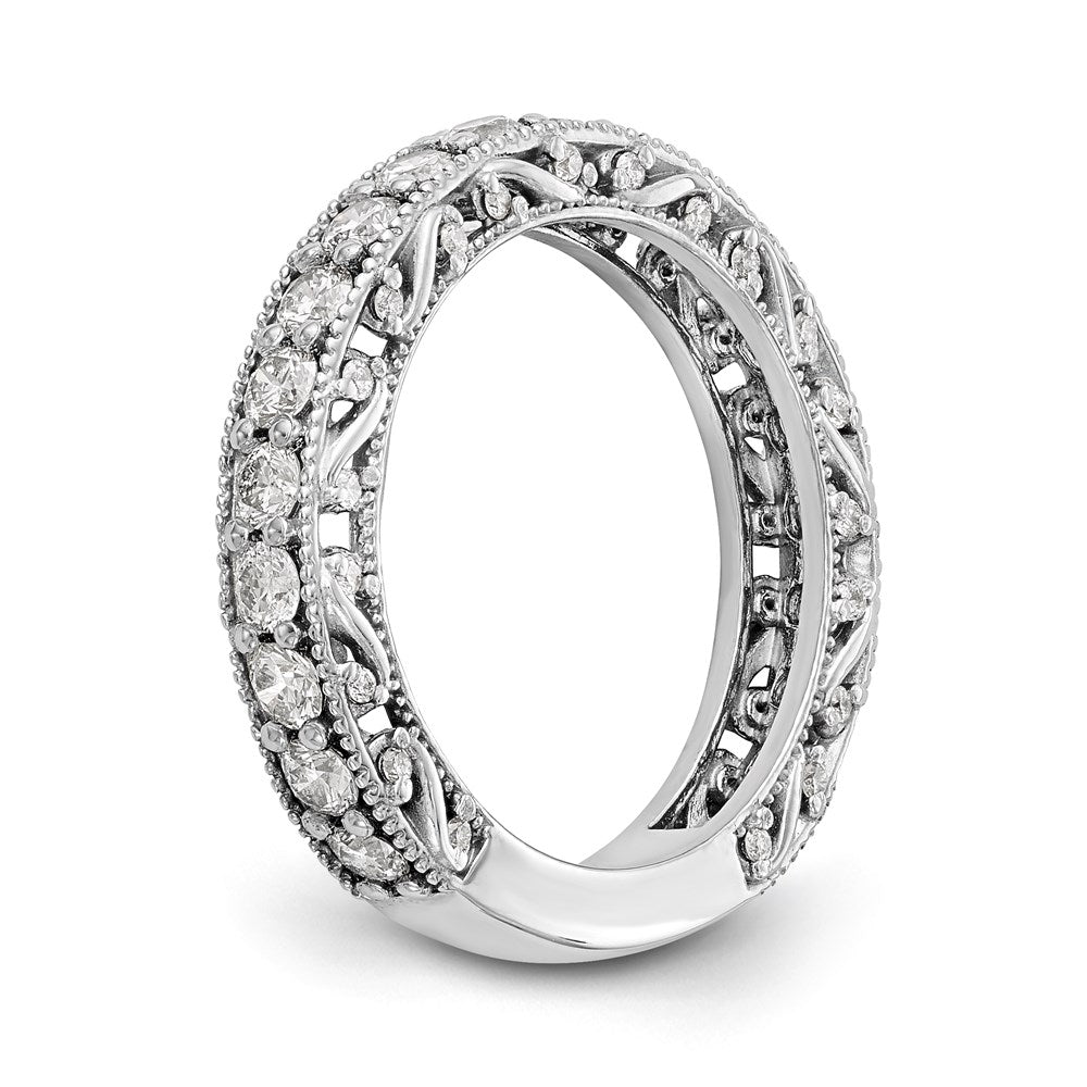 14K White Gold Real Diamond Band