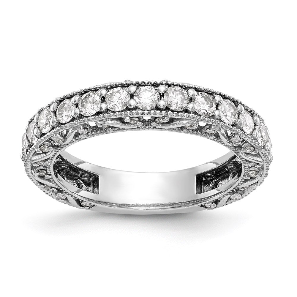 14K White Gold Real Diamond Band