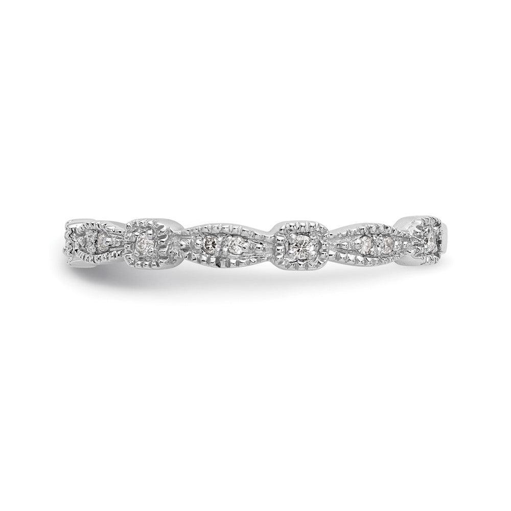 0.10ct. CZ Solid Real 14K White Gold Wedding Band Ring