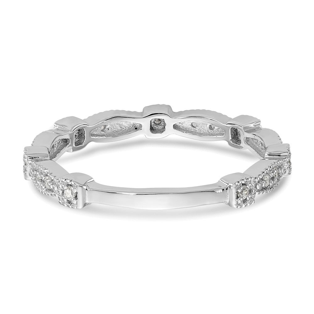 0.10ct. CZ Solid Real 14K White Gold Wedding Band Ring