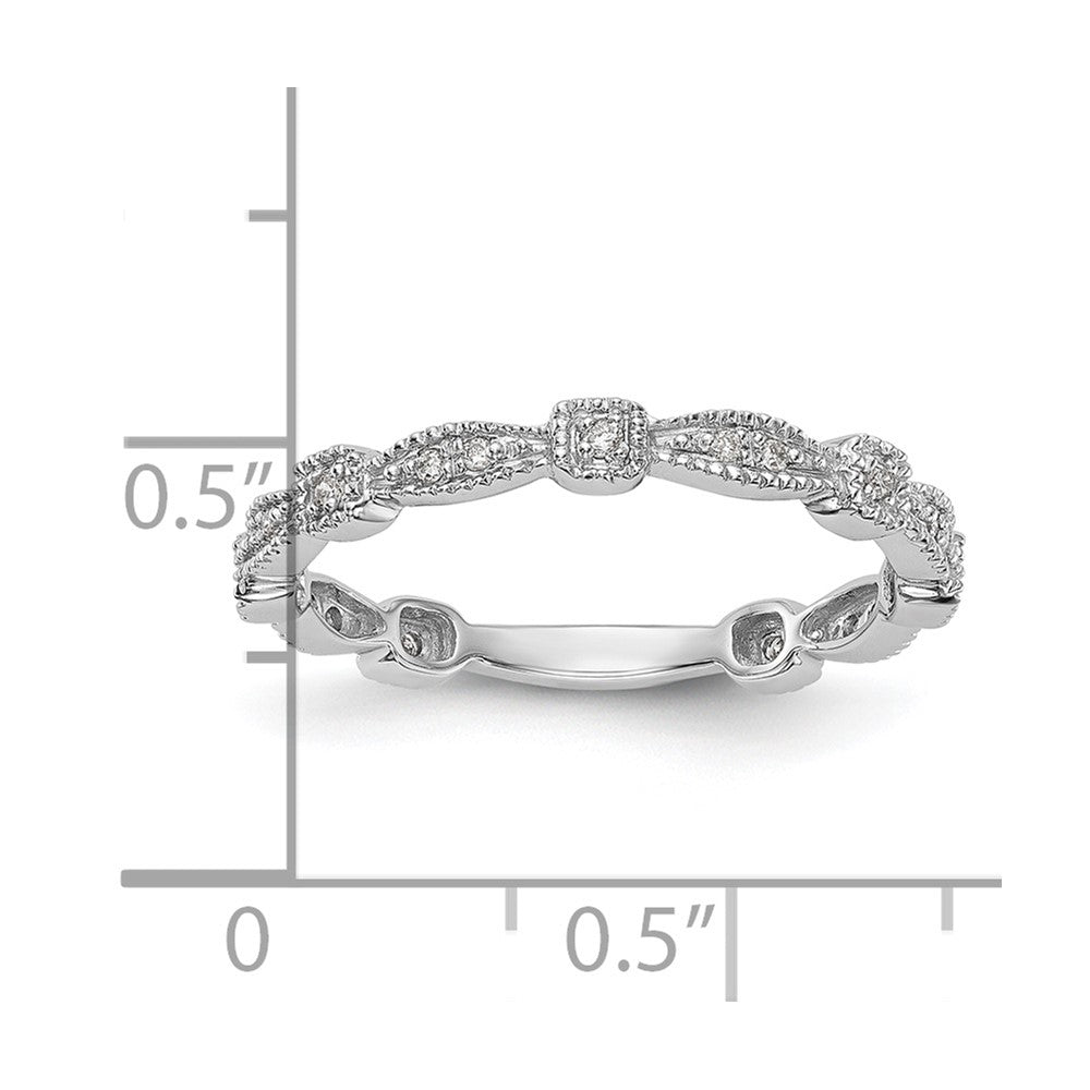 0.10ct. CZ Solid Real 14K White Gold Wedding Band Ring