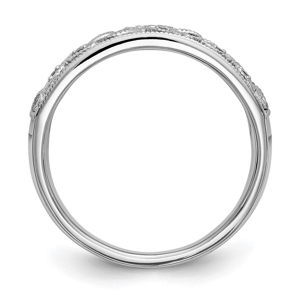 14K White Gold Real Diamond Band